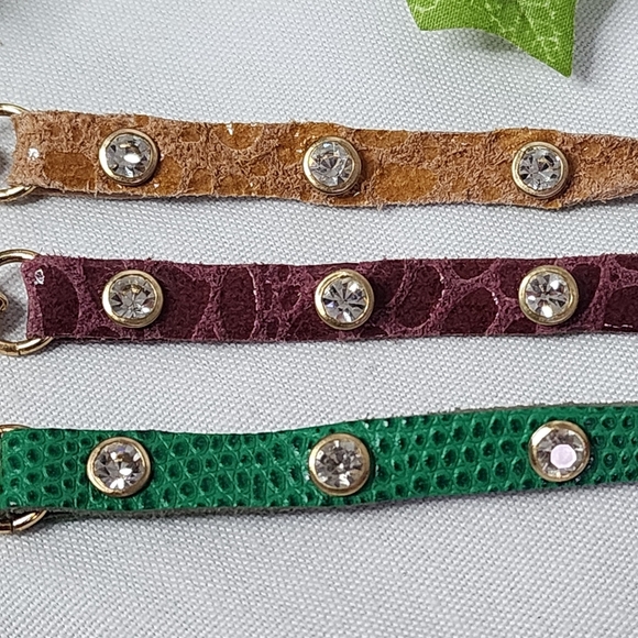 Gold Cuban Link Chain and Camel Color Leather Boot Ankle Bracelet - Picture 4 of 8